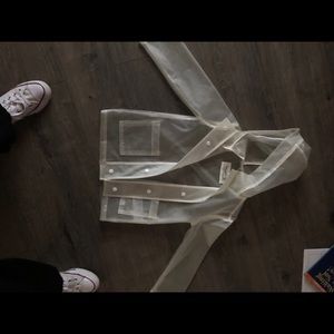 Abercrombie kids clear/white rain coat size 5/6.